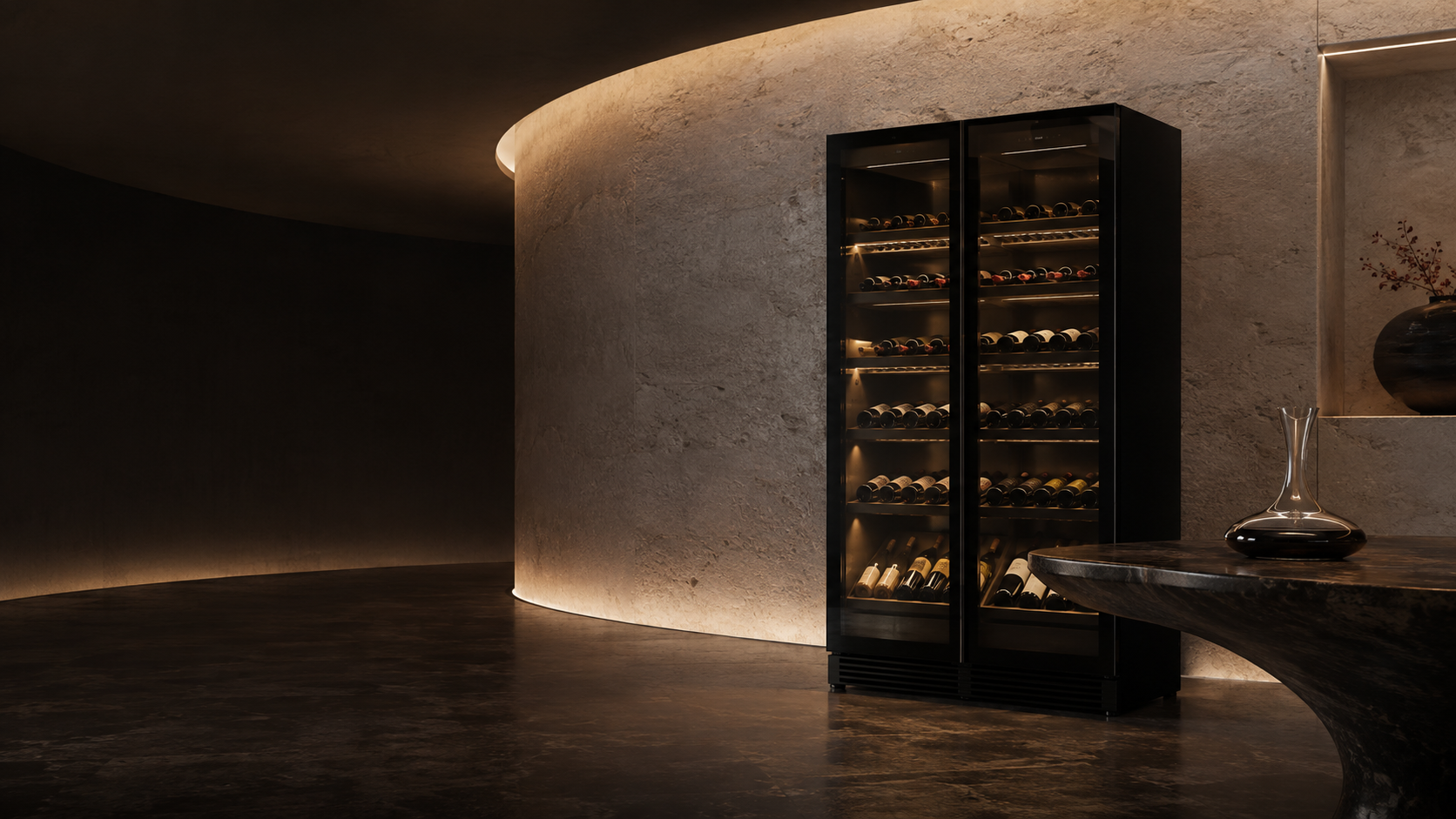 Cave de vieillissement dans un cellier